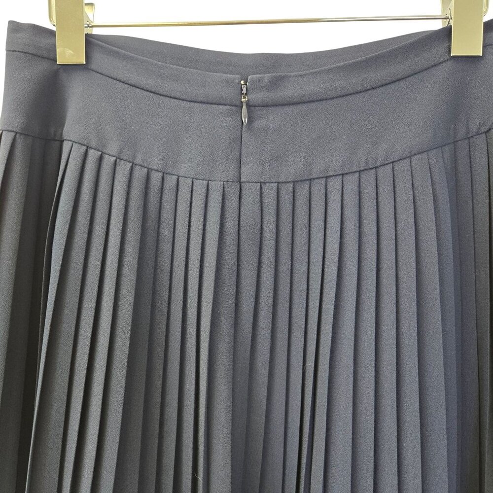 J. Crew Factory Pleated Midi Skirt in Navy Blue Size 6 Petite - Picture 5 of 6